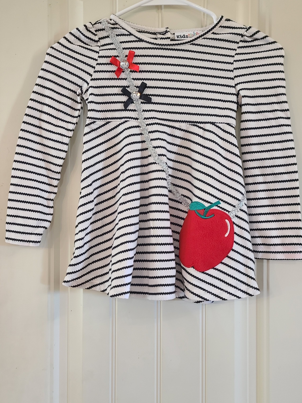 Kids Headquarters White and Black Striped Peplum Kids Top 6X